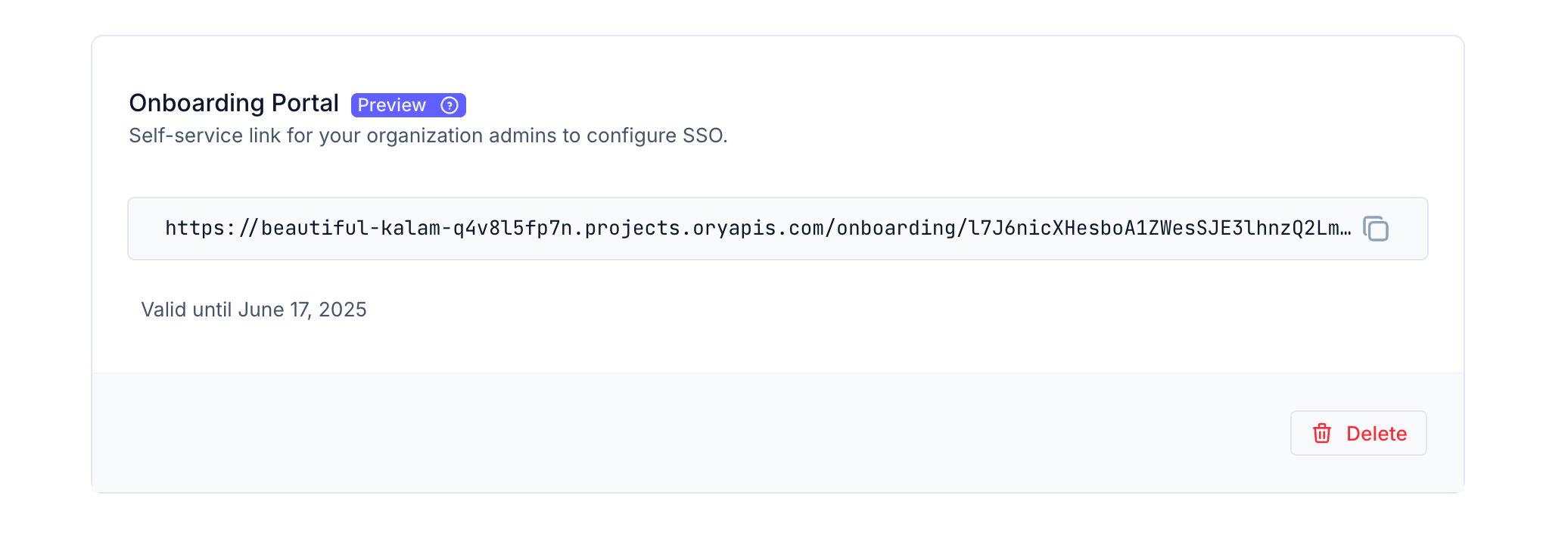 Onboarding portal link